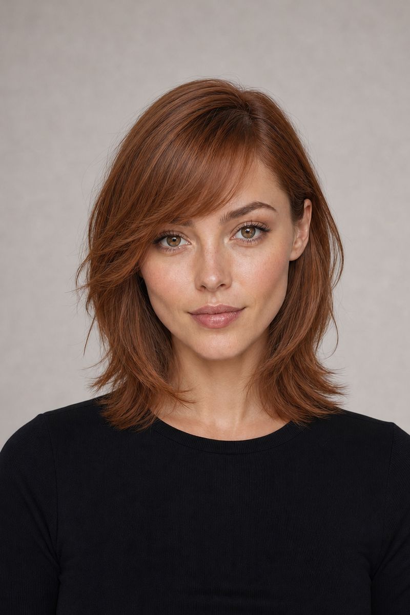 Diamond face shape: medium layers