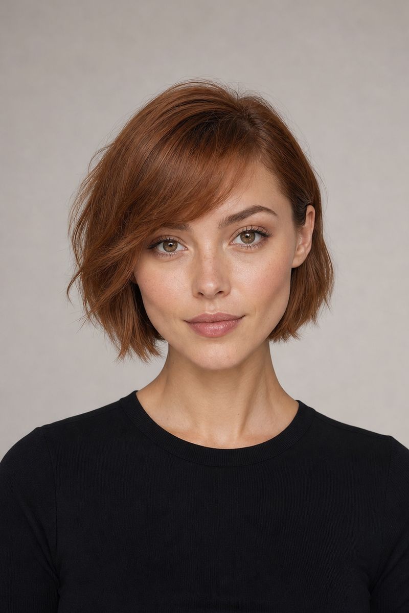 Diamond face shape with a textured bob