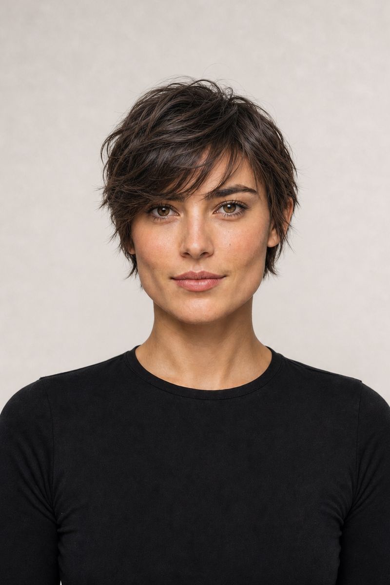 Square face shape: short tousled cut